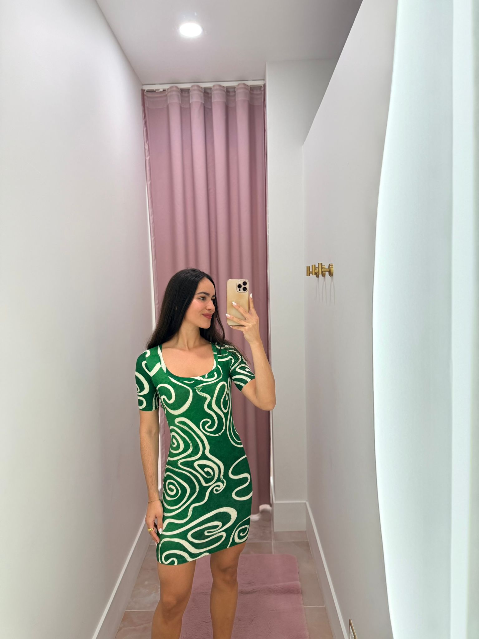 Vestido Curto Canelado SPIRAL Verde - Lança Perfume  2