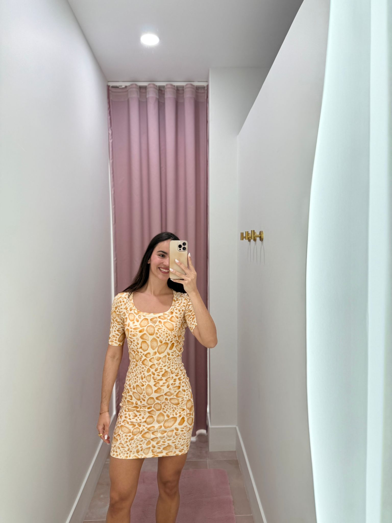 Vestido Curto Canelado TURTLE Bege - Lança Perfume 5