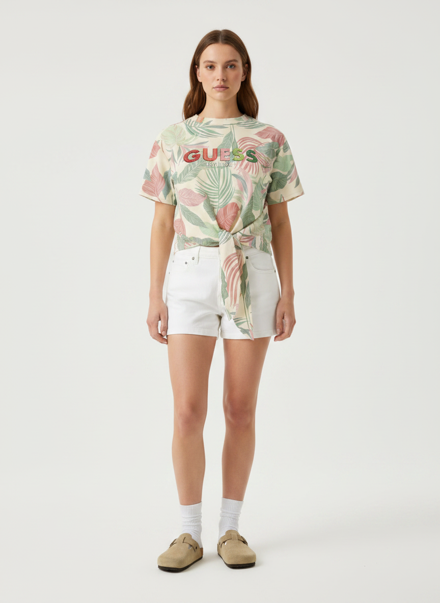 T-shirt com Nó Jungle Verde - Guess  4