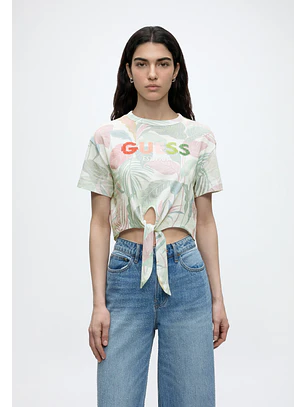 T-shirt com Nó Jungle Verde - Guess 