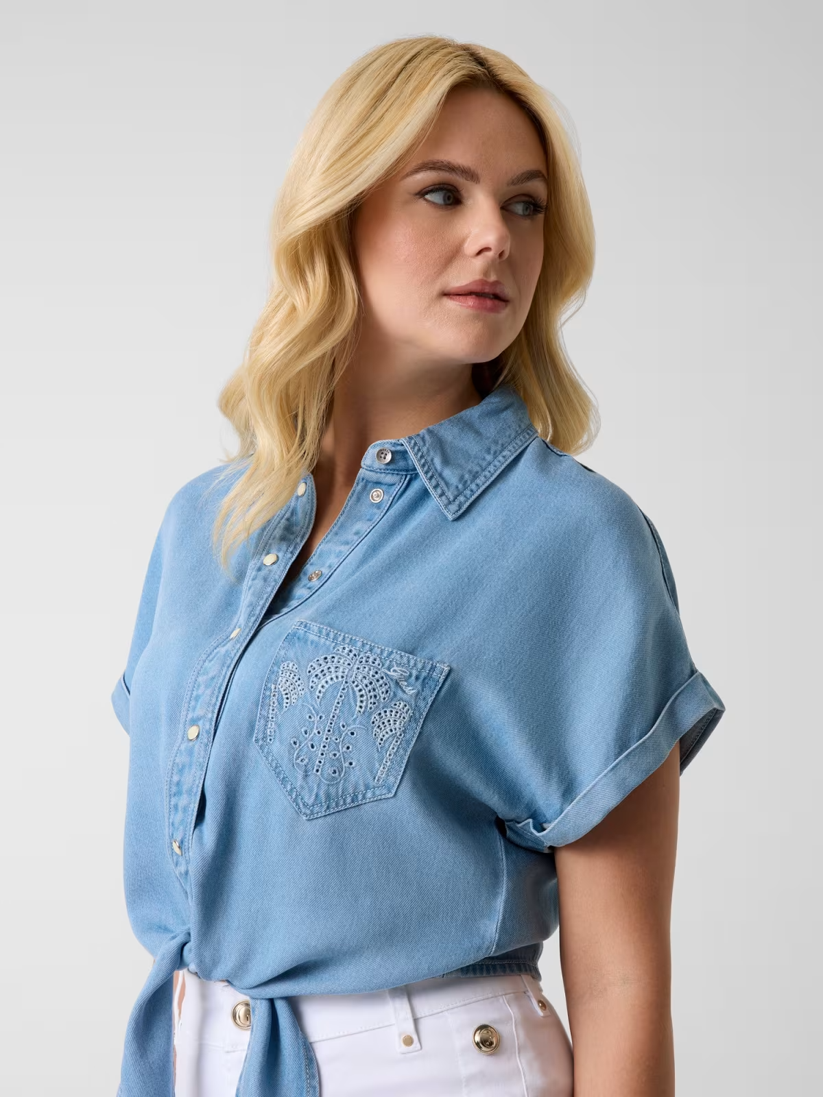 Camisa com Nó AMBRA em Ganga - Guess 4