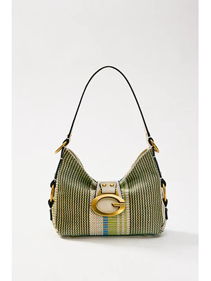 Mala de Ombro Pequena CAMDEN Rafia Verde - Guess