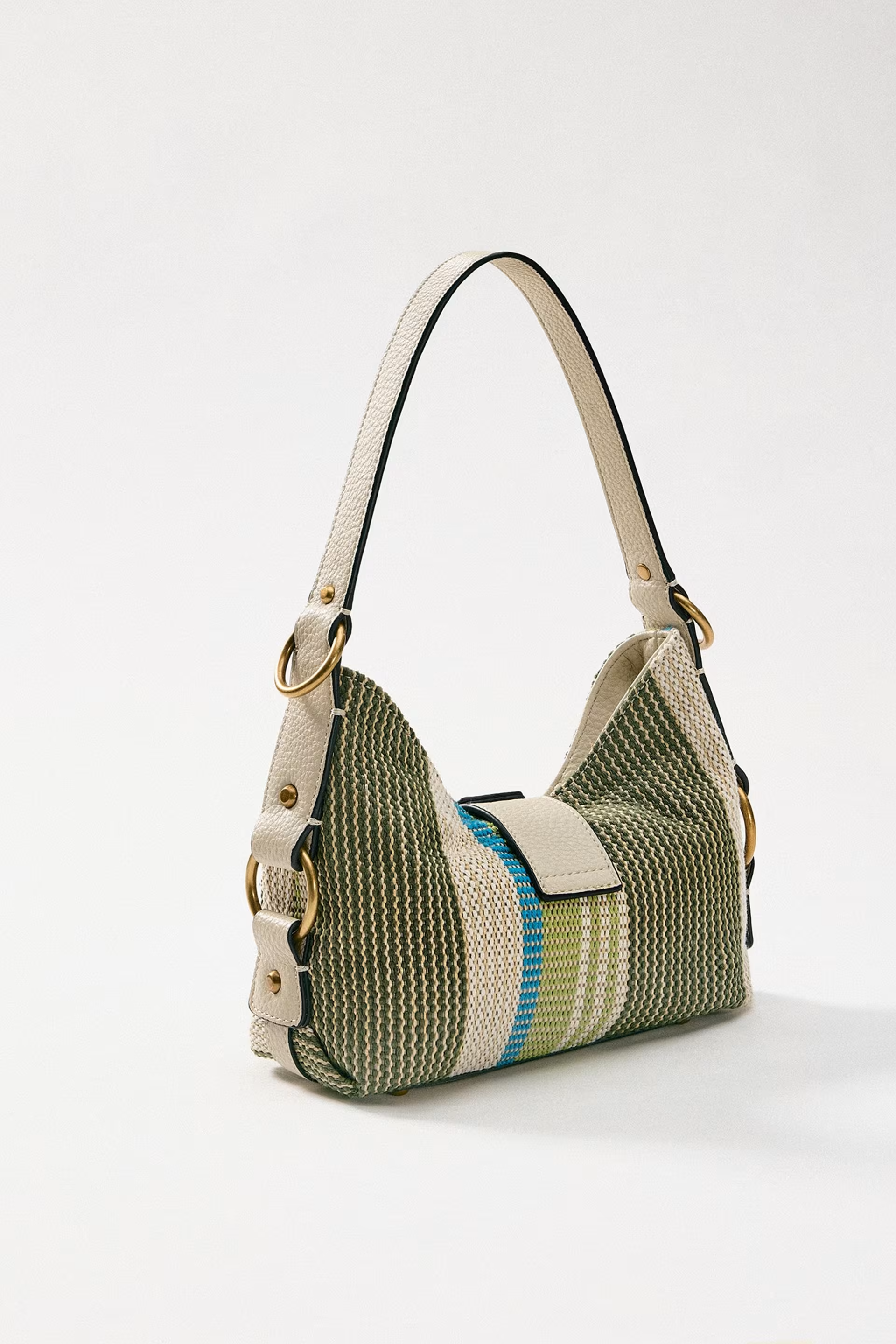 Mala de Ombro Pequena CAMDEN Rafia Verde - Guess 2