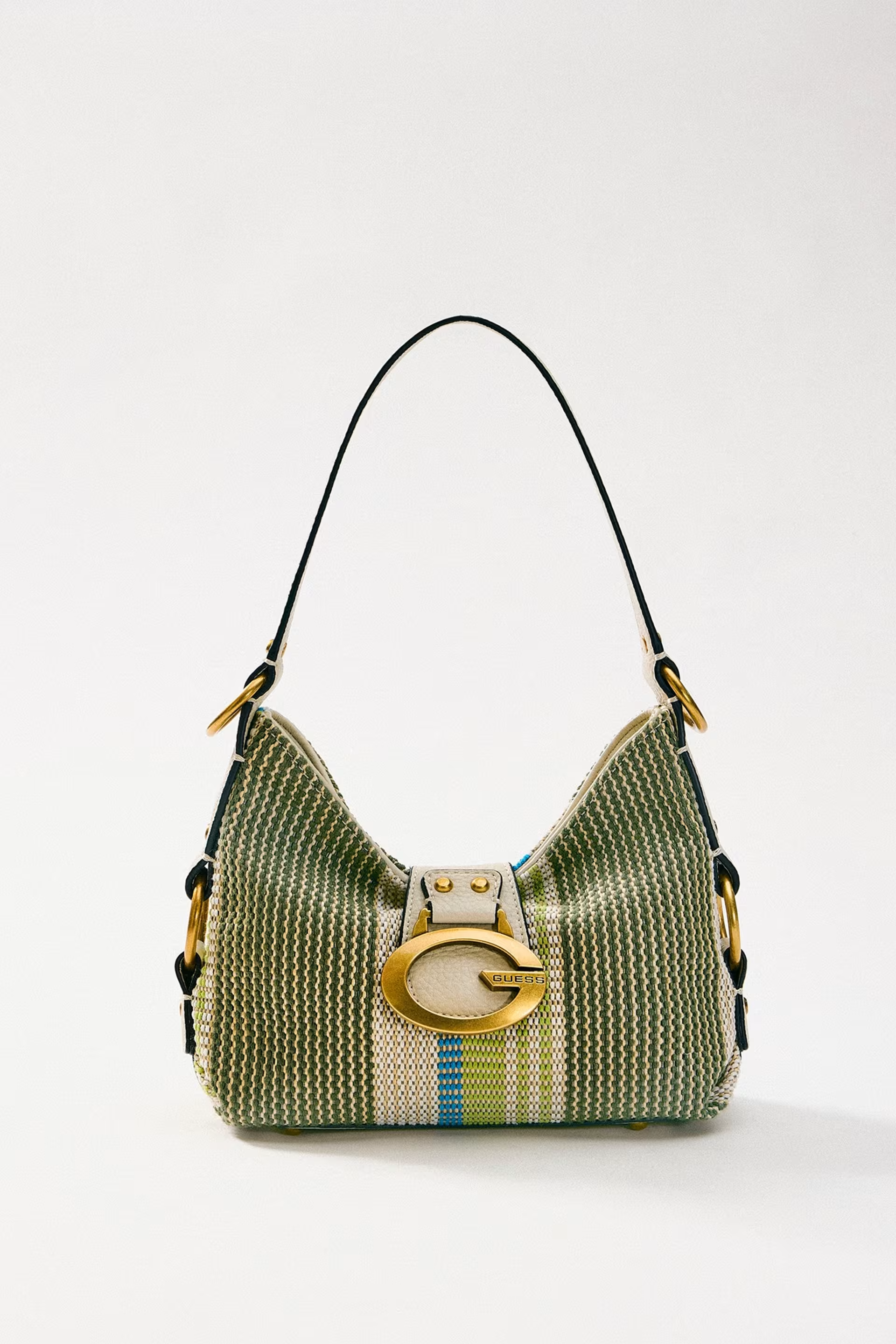 Mala de Ombro Pequena CAMDEN Rafia Verde - Guess 5