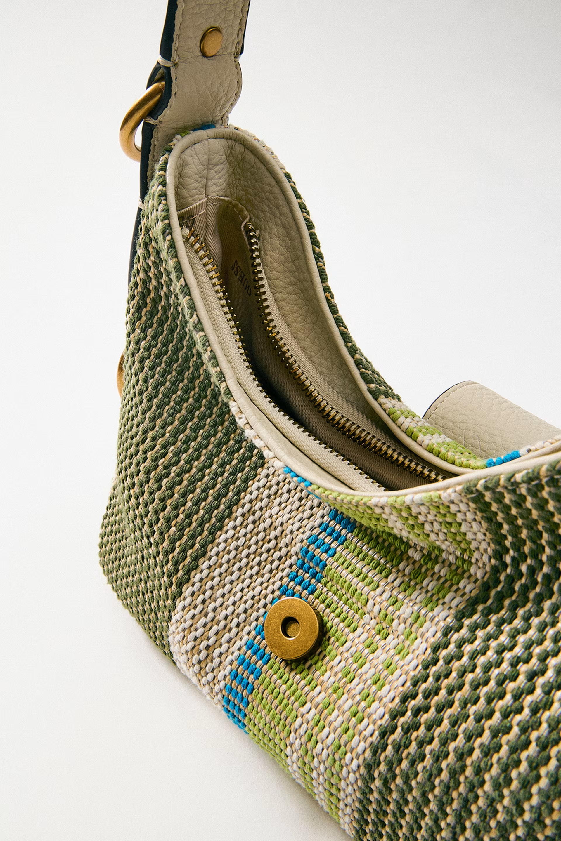 Mala de Ombro Pequena CAMDEN Rafia Verde - Guess 9