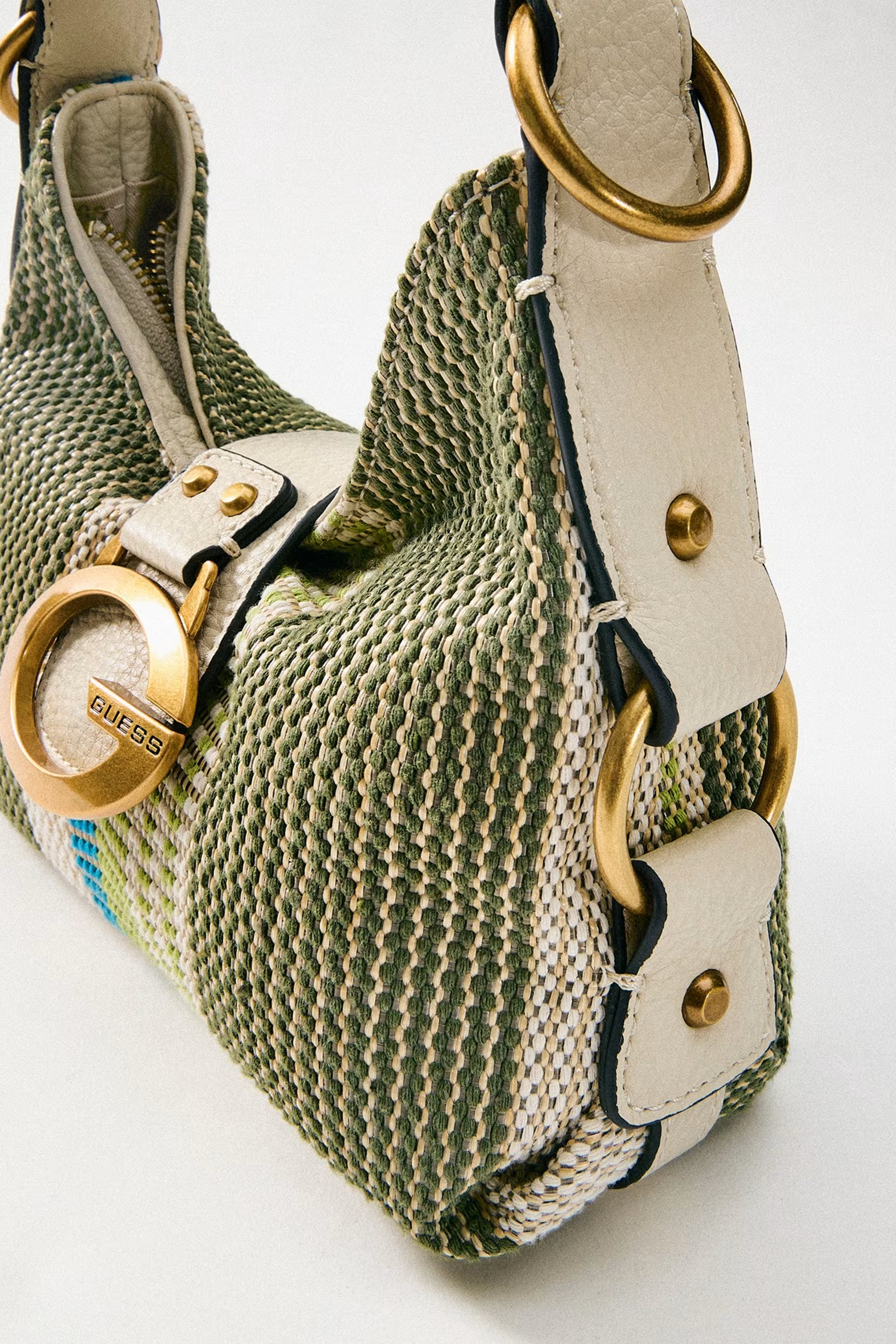 Mala de Ombro Pequena CAMDEN Rafia Verde - Guess 10