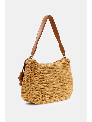 Mala de Ombro OFELIA em Ráfia Camel - Guess  