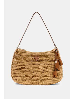 Mala de Ombro OFELIA em Ráfia Camel - Guess  