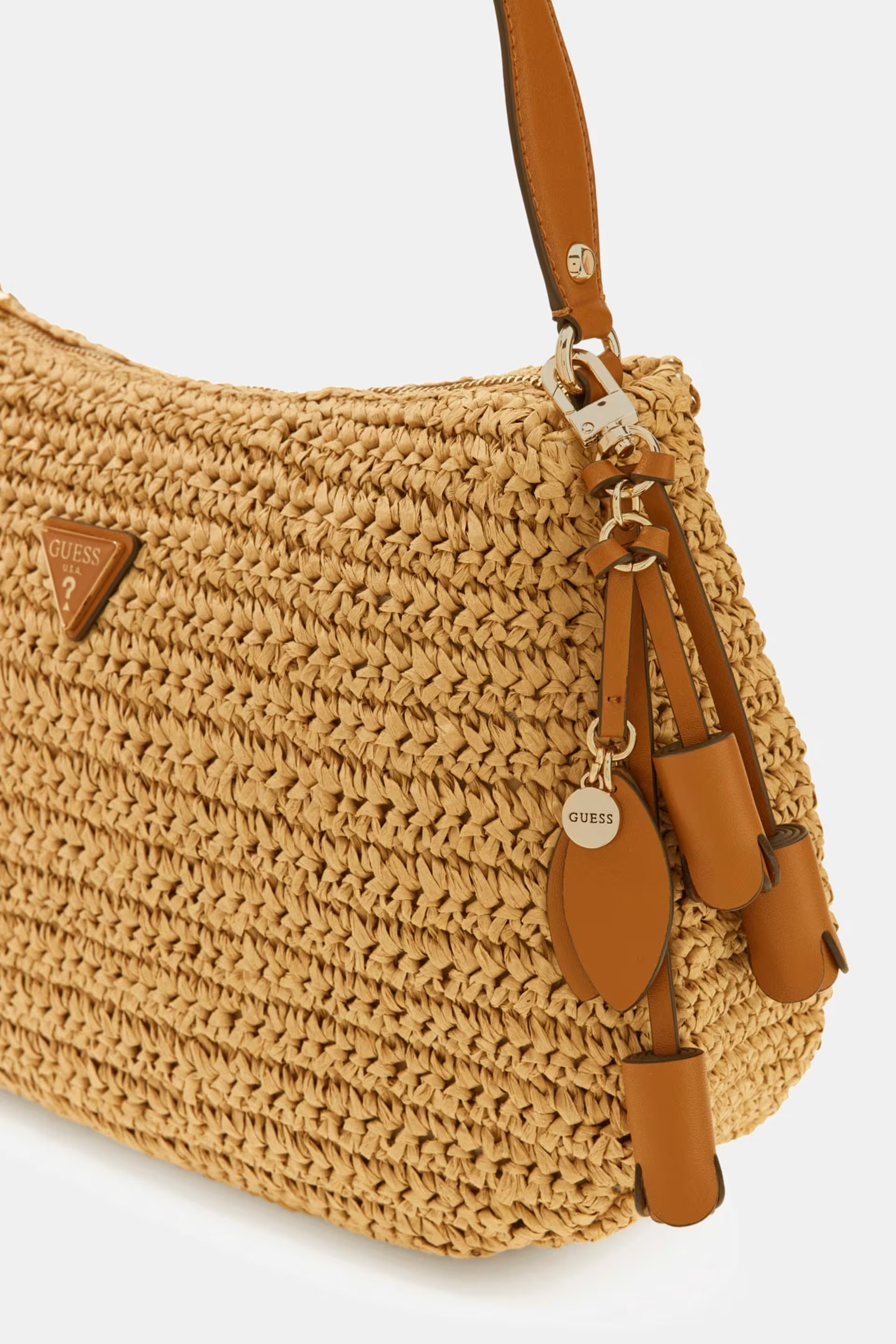 Mala de Ombro OFELIA em Ráfia Camel - Guess   4