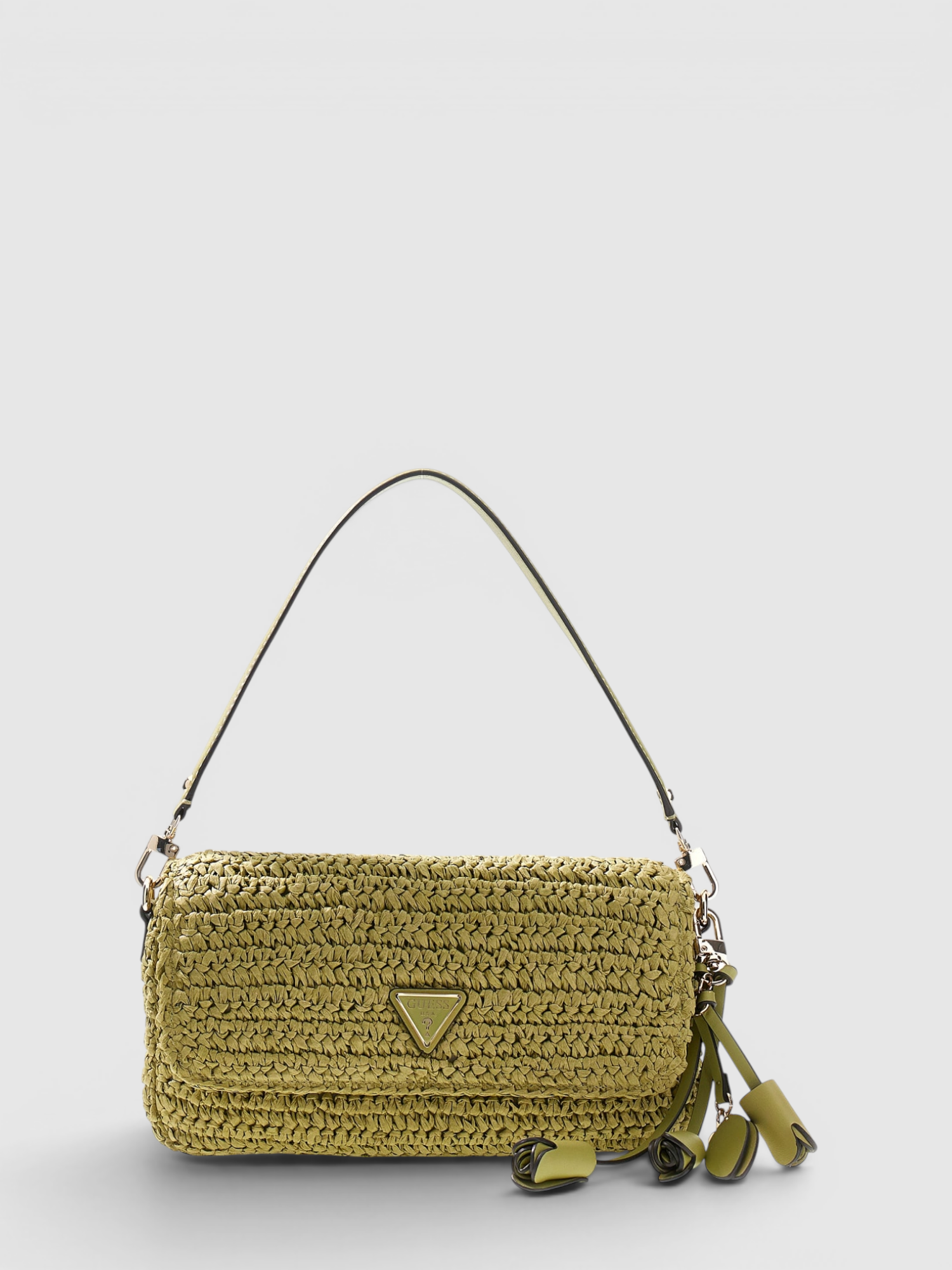 Crossbody Mala Retangular OFELIA em Ráfia Verde - Guess  1