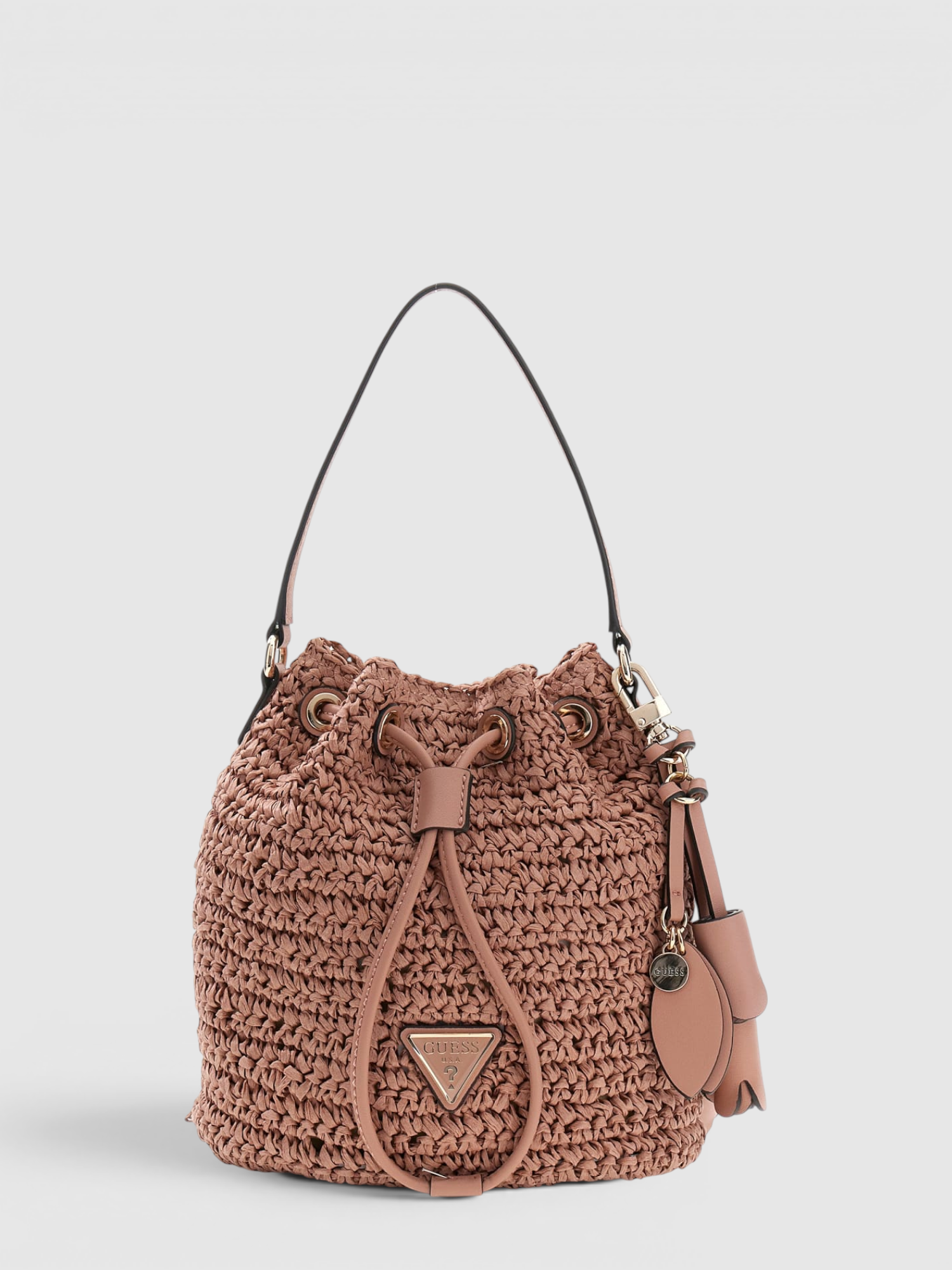 Mala Bucket OFELIA em Ráfia Rosa - Guess  1