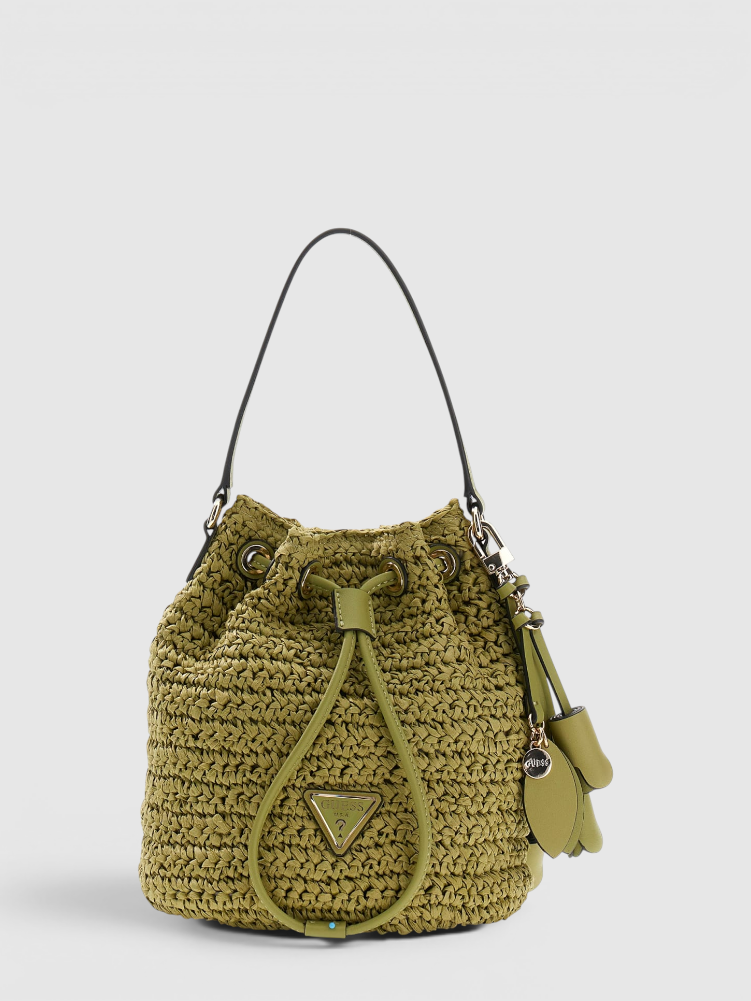 Mala Bucket OFELIA em Ráfia Verde - Guess   1