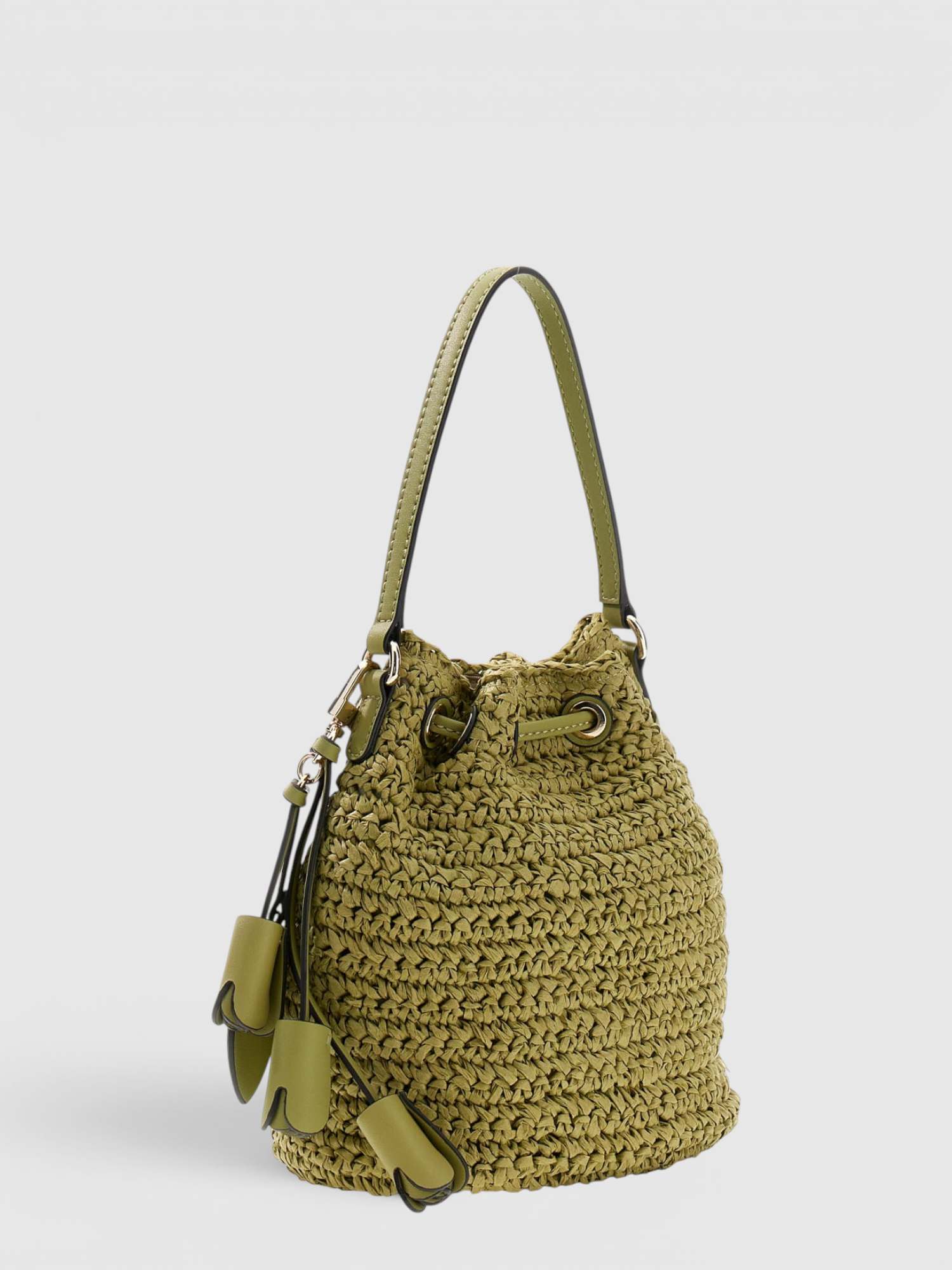 Mala Bucket OFELIA em Ráfia Verde - Guess   2