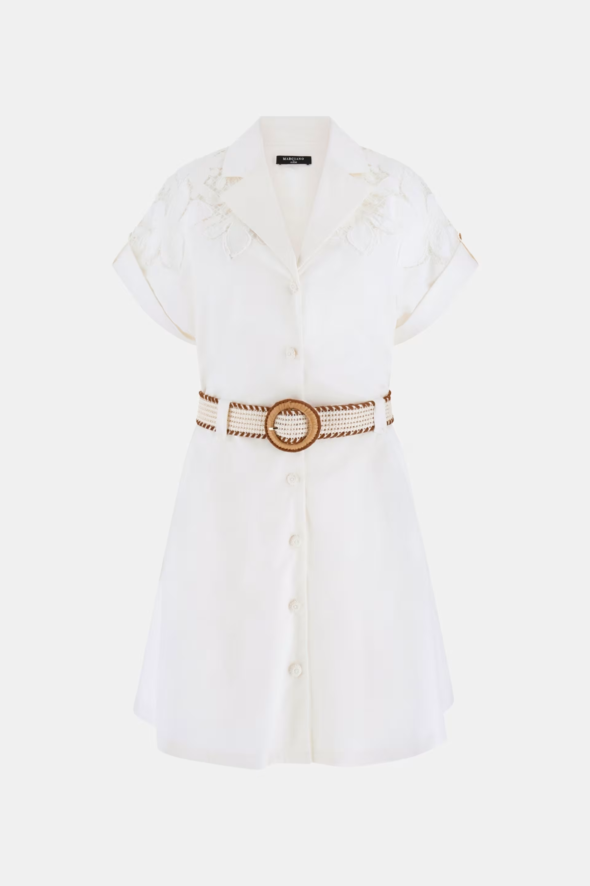 Vestido Curto com Cinto ALEXIS Branco - Guess Marciano 4