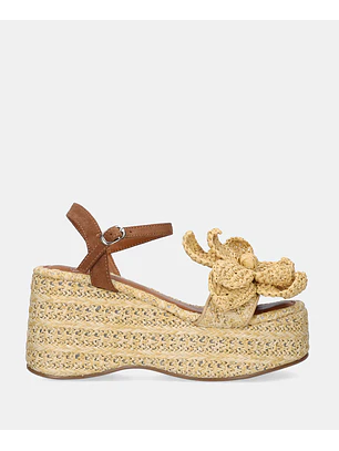 Sandália de Cunha 913 Ráfia Bege - EXÉ 