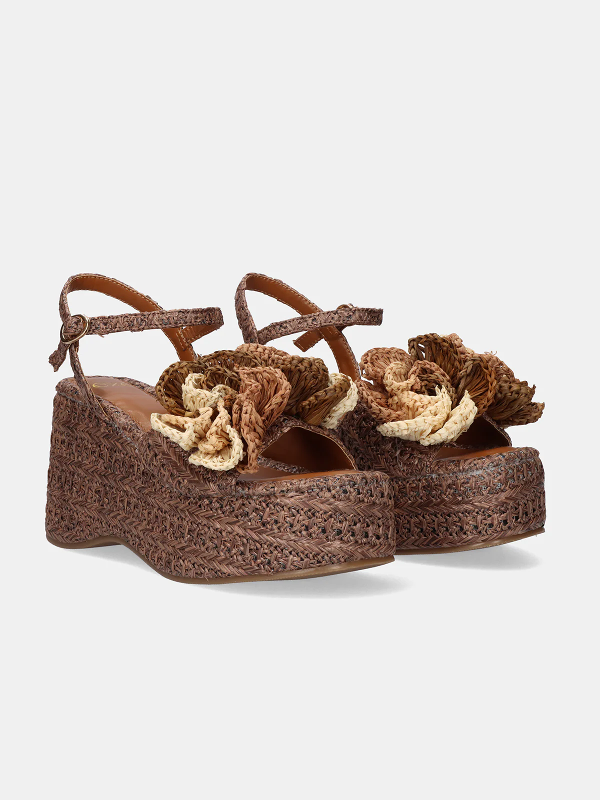 Sandália de Cunha 913 Ráfia Castanho - EXÉ  2