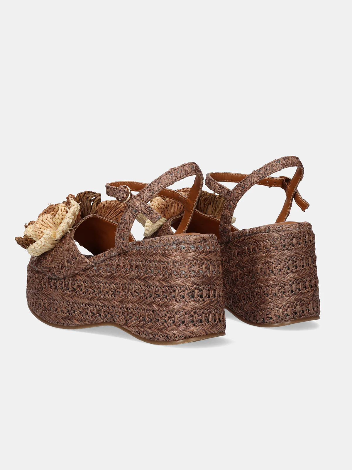 Sandália de Cunha 913 Ráfia Castanho - EXÉ  5