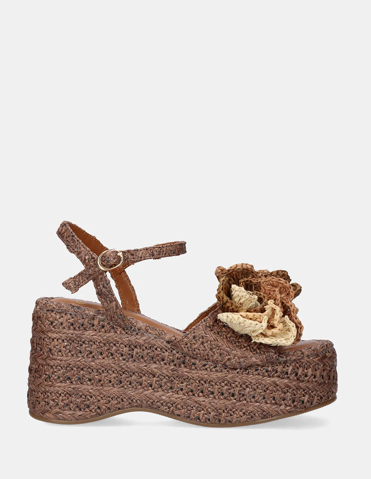 Sandália de Cunha 913 Ráfia Castanho - EXÉ  1