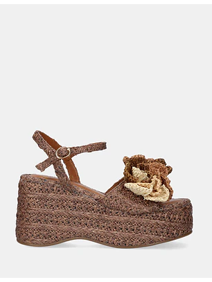 Sandália de Cunha 913 Ráfia Castanho - EXÉ 