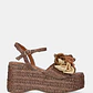 Sandália de Cunha 913 Ráfia Castanho - EXÉ  - thumbnail 1