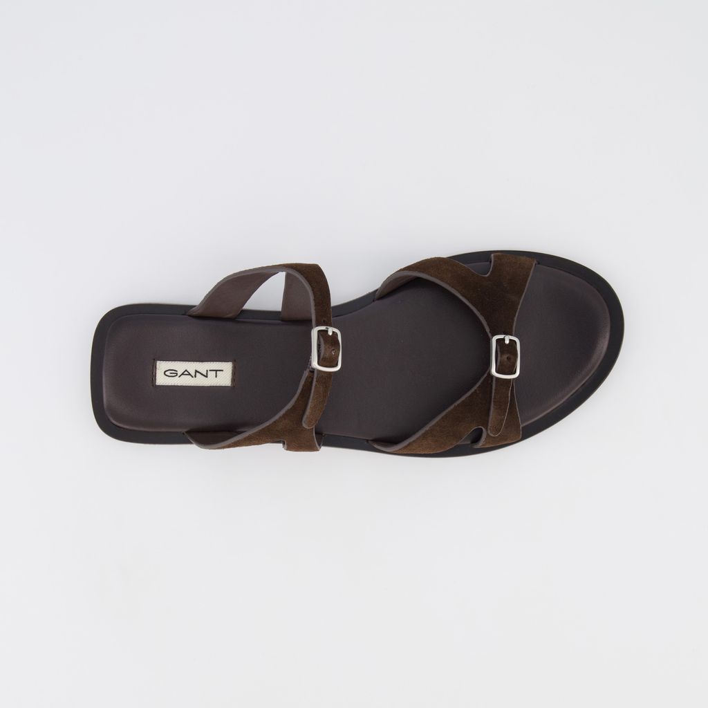 Chinelo em Pele Sunlaz Castanho - Gant 2