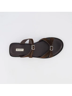 Chinelo em Pele Sunlaz Castanho - Gant