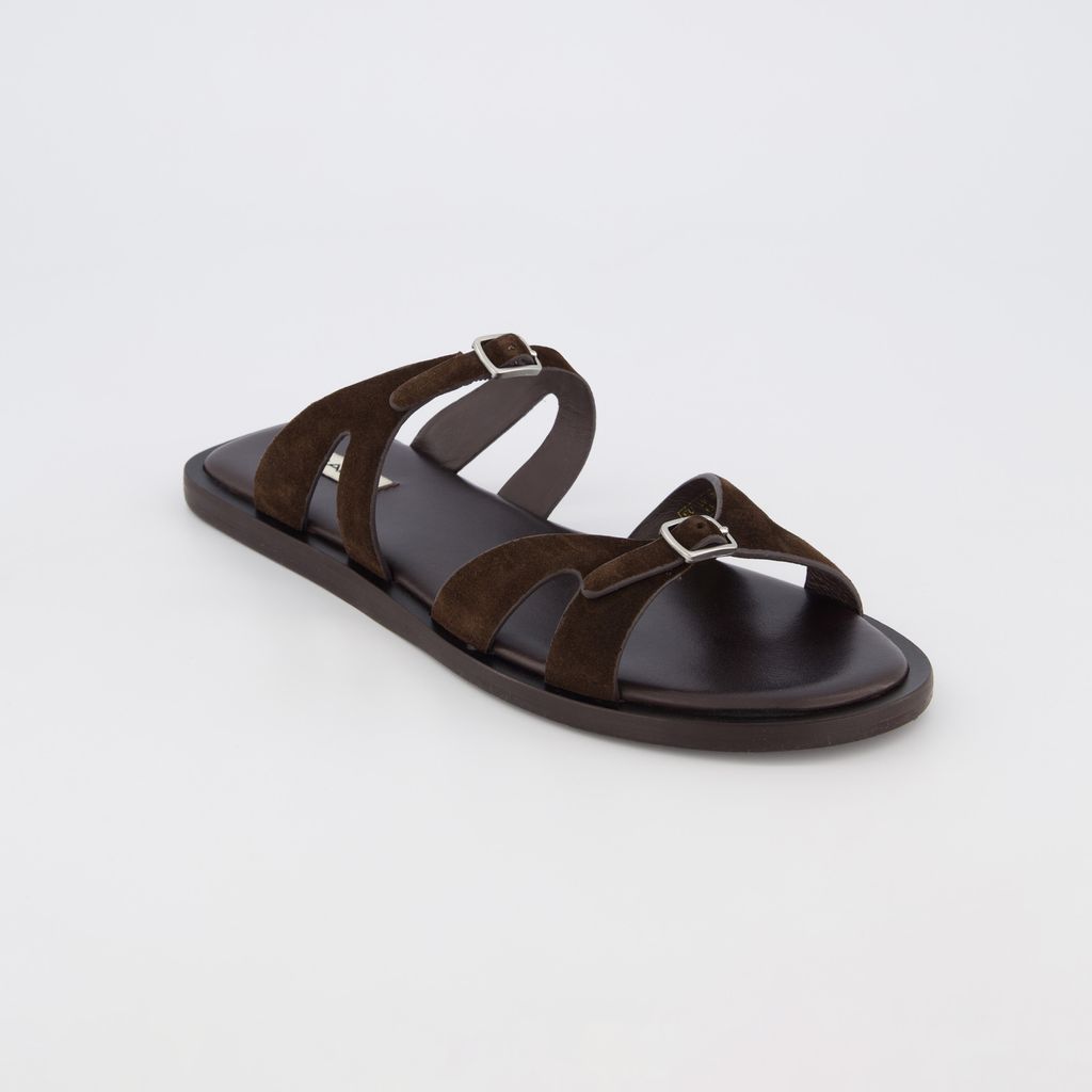 Chinelo em Pele Sunlaz Castanho - Gant 3