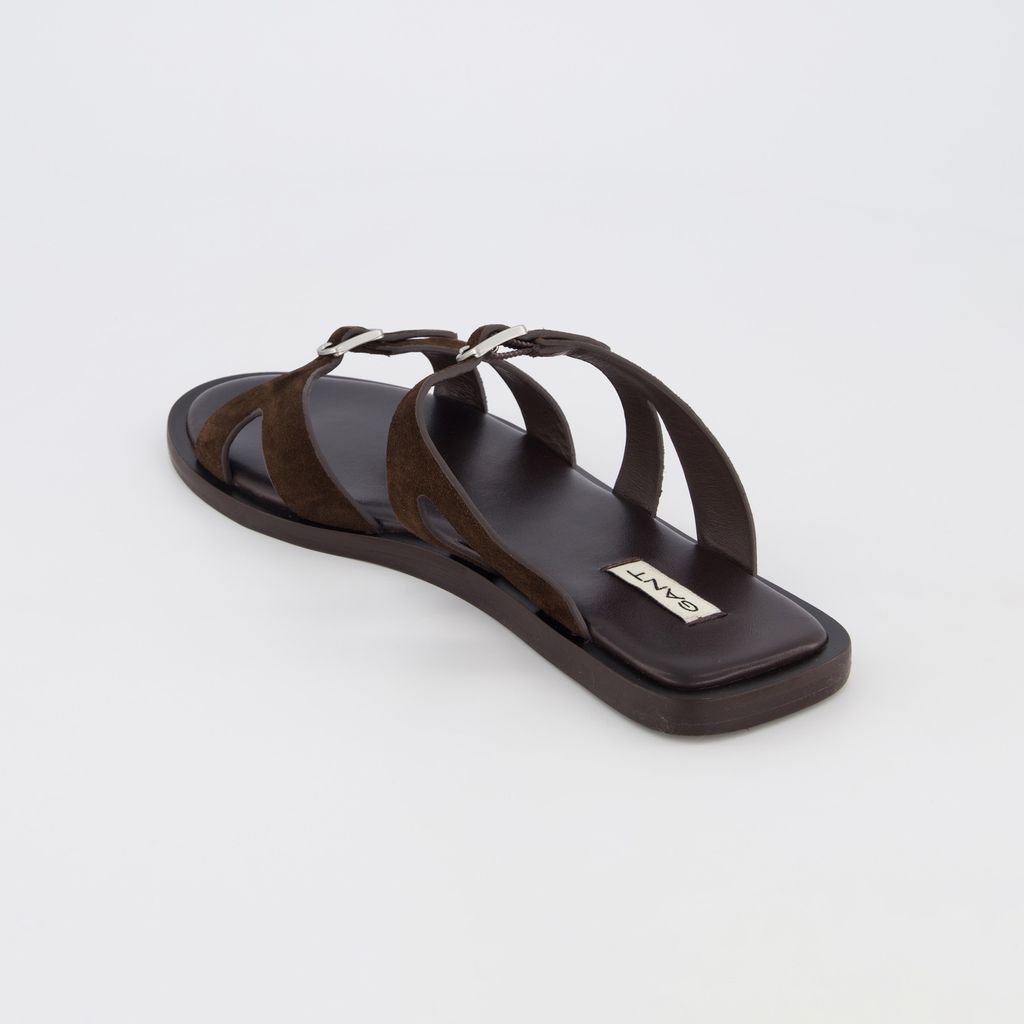 Chinelo em Pele Sunlaz Castanho - Gant 4