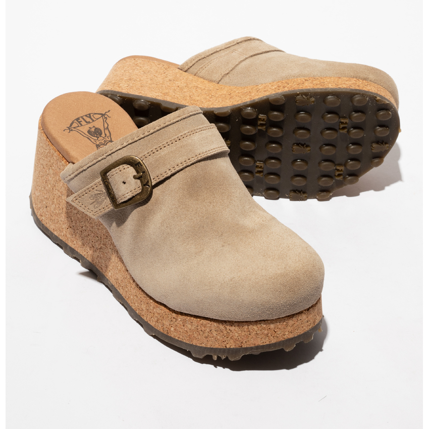 Soca de Cunha Pele DERT Bege - Fly London 4