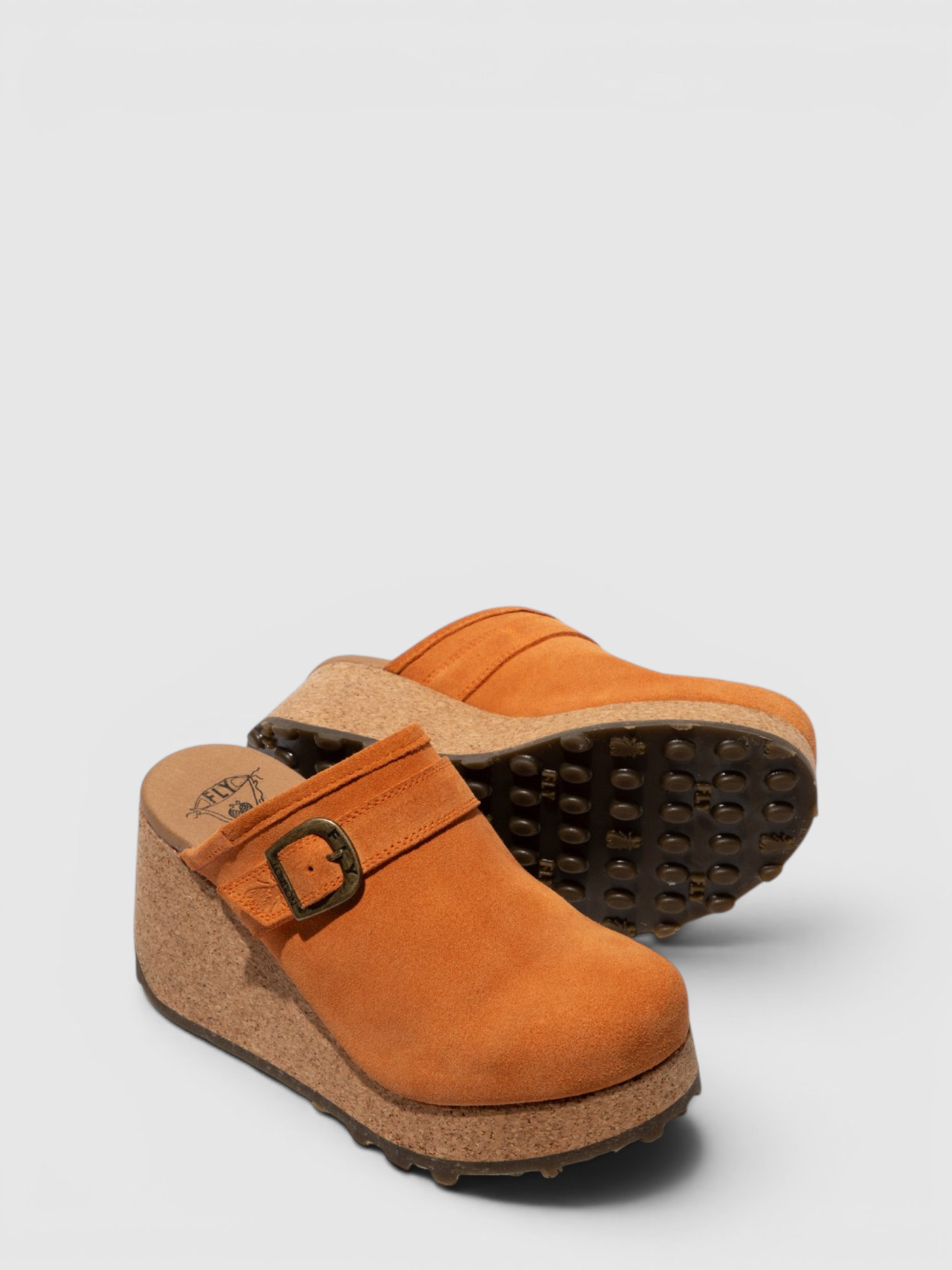 Soca de Cunha Pele DERT Laranja - Fly London  2