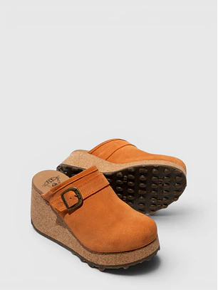 Soca de Cunha Pele DERT Laranja - Fly London 