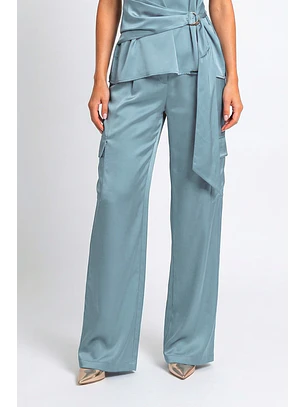 Calças Cargo Acetinadas Azul - SAHOCO 