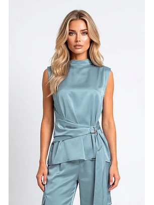 Top Acetinado Azul - SAHOCO 