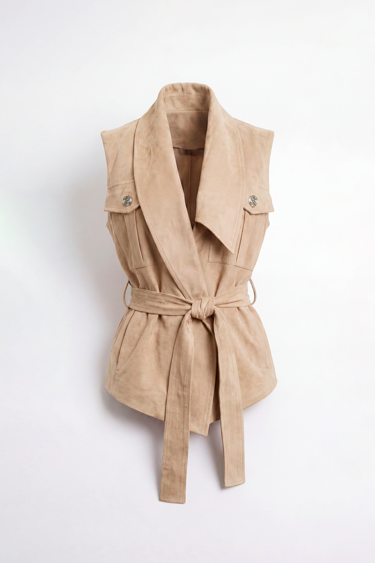 Colete em Suede Bege - SAHOCO  4