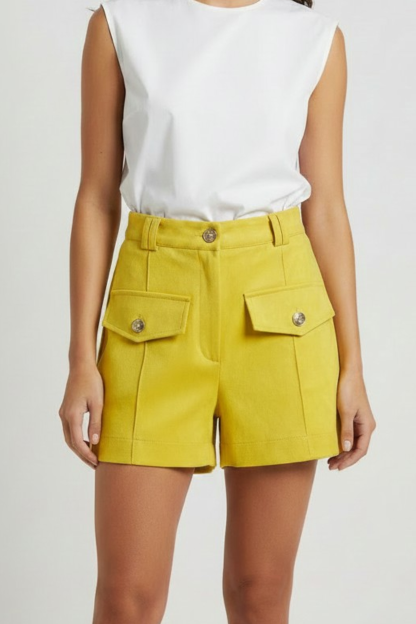 Calções em Suede Amarelo - SAHOCO 1