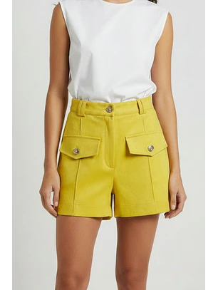 Calções em Suede Amarelo - SAHOCO