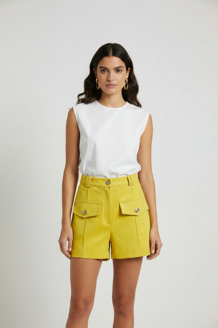 Calções em Suede Amarelo - SAHOCO 5