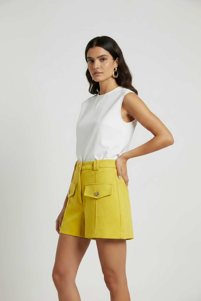 Calções em Suede Amarelo - SAHOCO 6