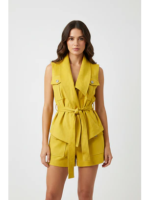 Colete em Suede Amarelo - SAHOCO  