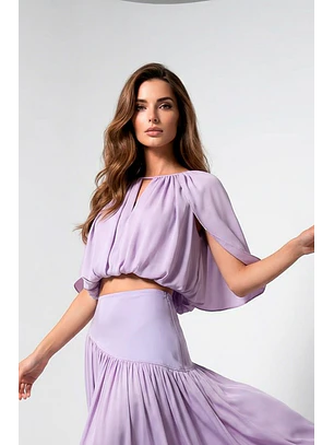 Blusa Manga Curta Lilás - SAHOCO 