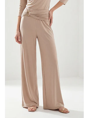 Calças Largas com Aplicação Bege - SAHOCO