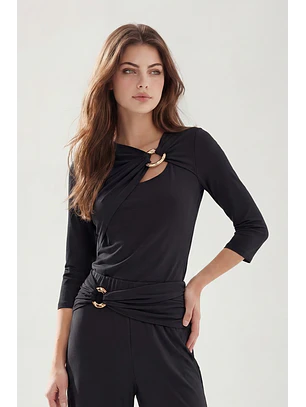 Camisola Meia Manga Preto - SAHOCO