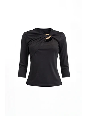 Camisola Meia Manga Preto - SAHOCO