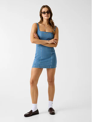 Vestido de Alças em Ganga - Guess Jeans
