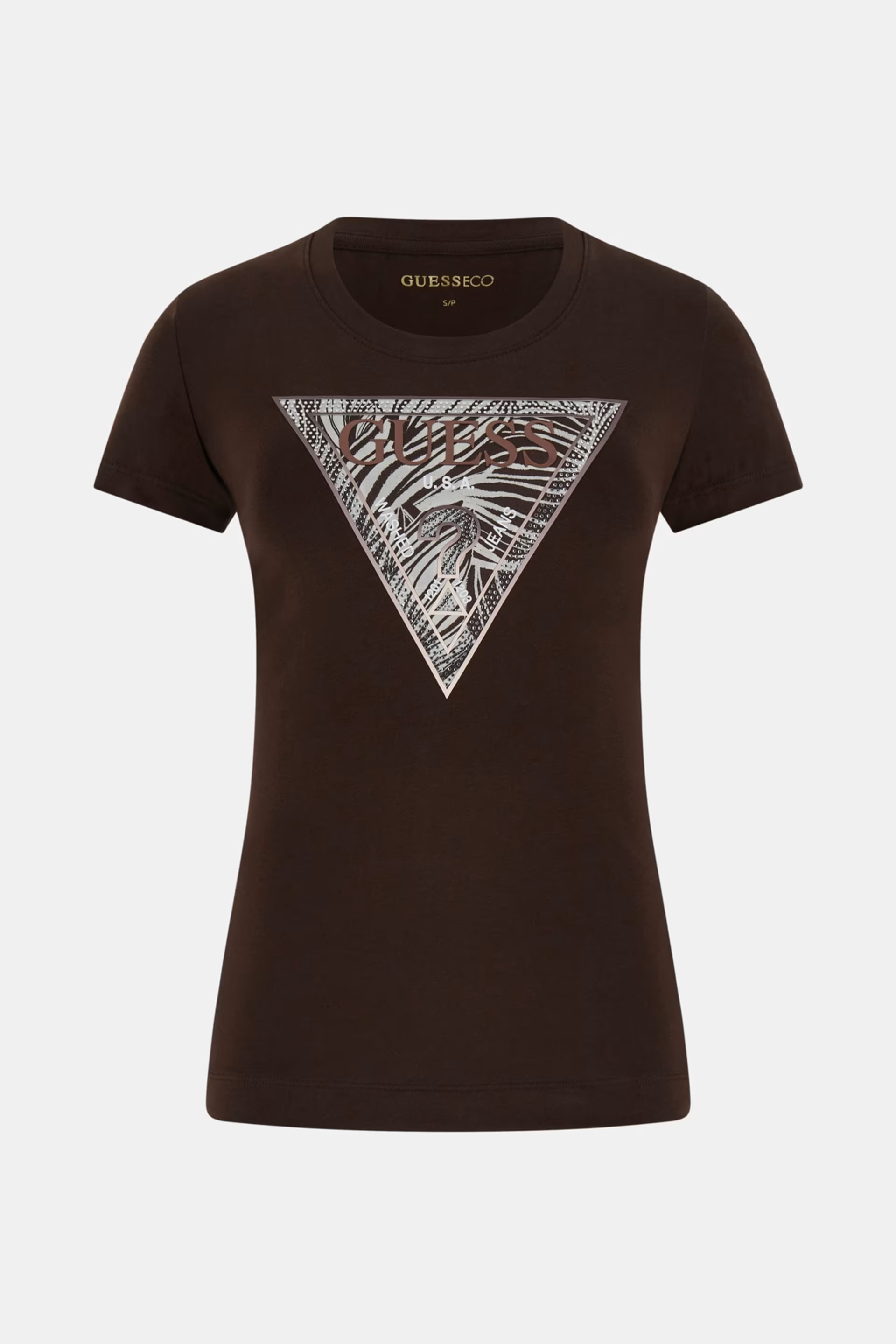 T-shirt Triângulo Zebra Castanho - Guess   4