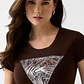 T-shirt Triângulo Zebra Castanho - Guess   - Thumbnail 3