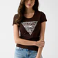 T-shirt Triângulo Zebra Castanho - Guess   - Thumbnail 1