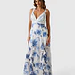 Vestido de Alças SERENA Comprido Floral Azul - Guess  - Thumbnail 1