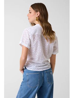 Camisa SHARON Bordado Inglês Branco - Guess