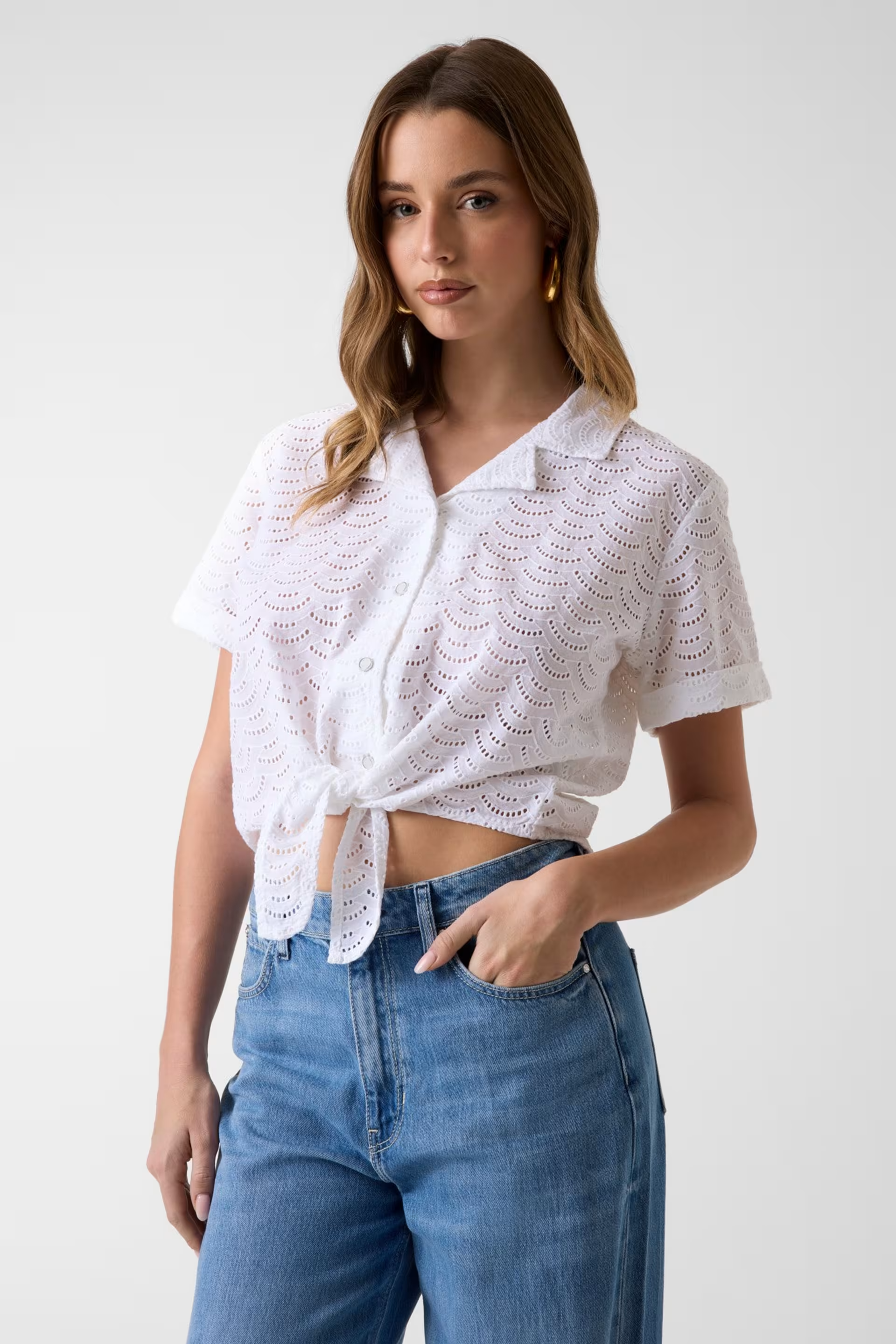 Camisa SHARON Bordado Inglês Branco - Guess 1
